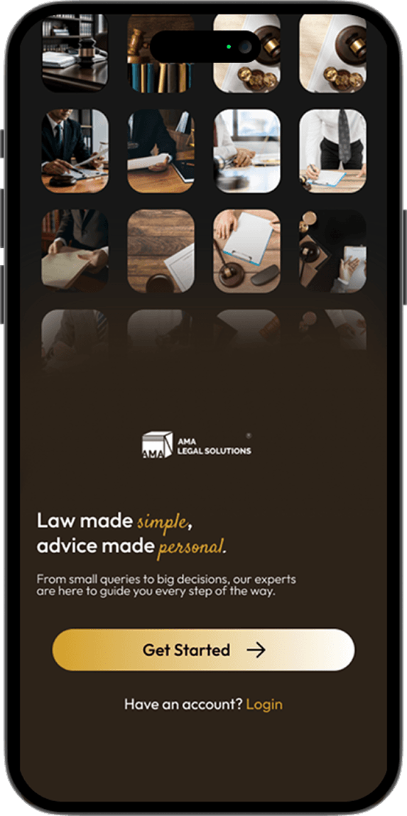 AMA Legal Solutions App Interface